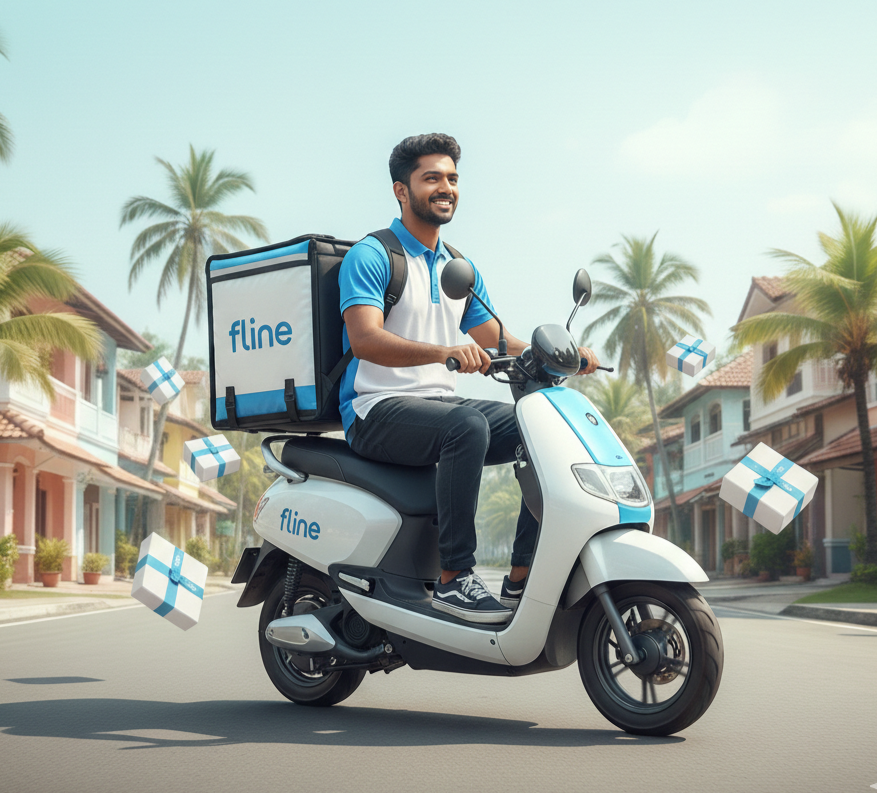 Fline delivery boy image